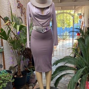 💜💟💜LILAC 2 PIECE BODYSUIT-N-MIDI BODY-CON SKIRT💜💟💜